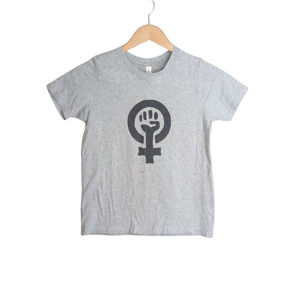 Women's Rights Feminist Graphic T Shirt Youth Sz L Light Heather Gray Protest